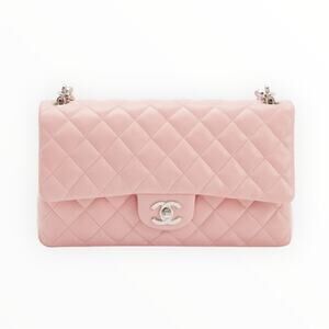 Vintage Chanel Pink Quilted Lambskin Medium Heart Chain Valentine Flap Bag